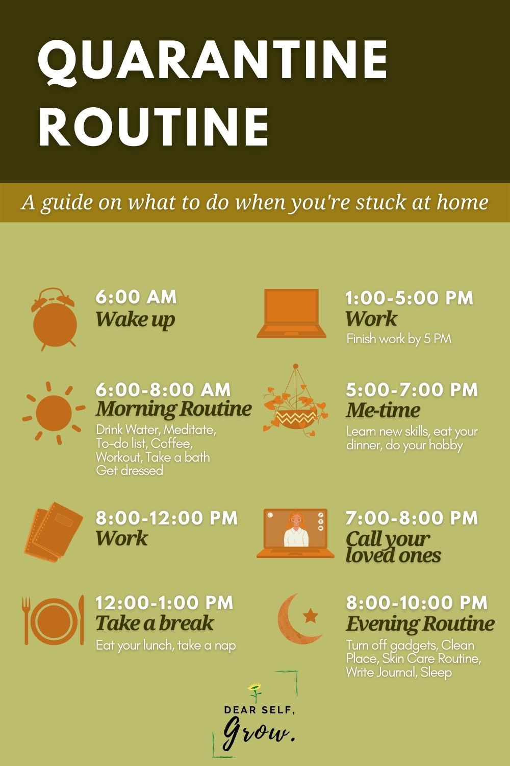 Quarantine Routine Guide Dear Self Grow