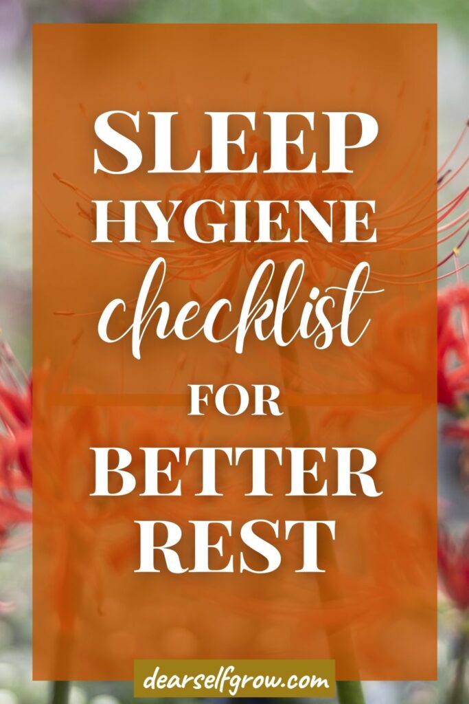 sleep hygiene checklist for better rest - pin image